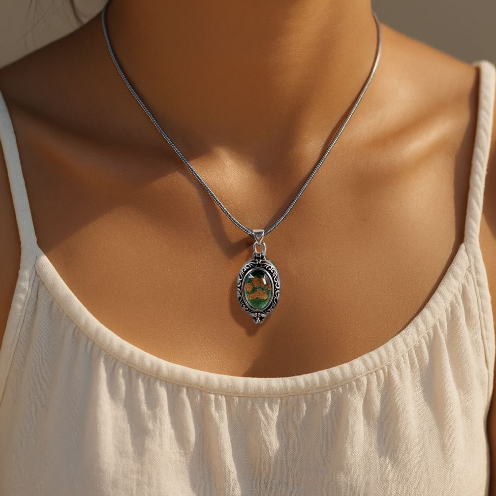 Vintage Gemstone Locket Necklace