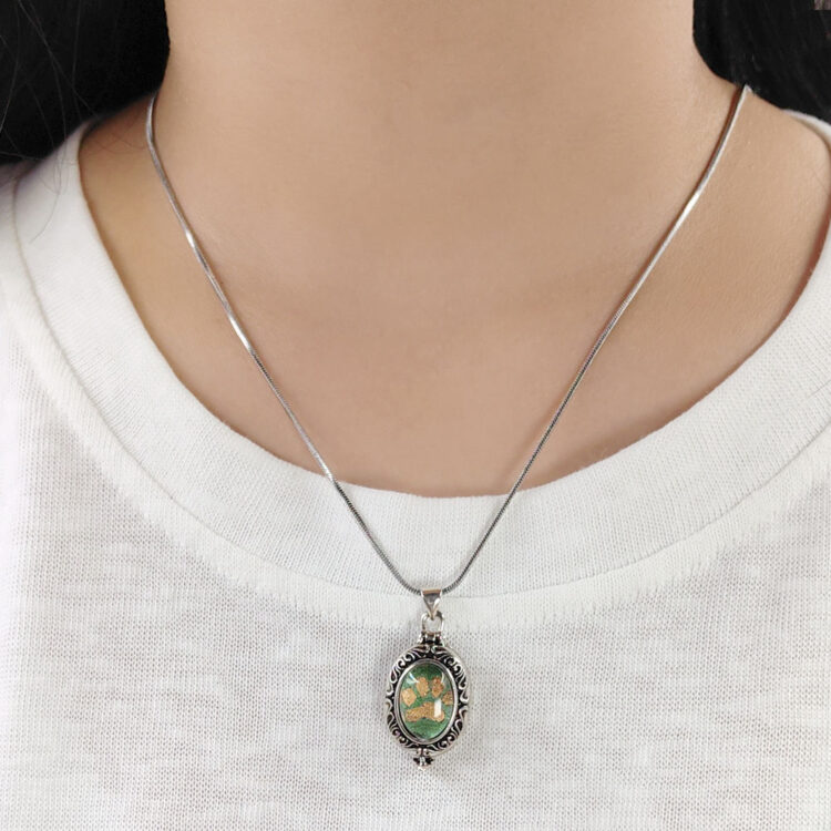 Vintage Gemstone Locket Necklace - 图片 2