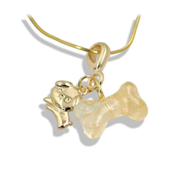 Golden Puppy Bone Necklace - 图片 2