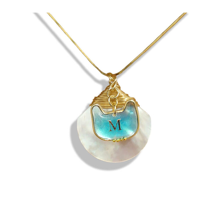 Shell Owl Initial Necklace - 图片 3