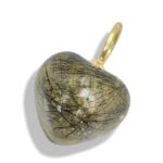 Rutilated Quartz-Inspired Golden Resin Bead